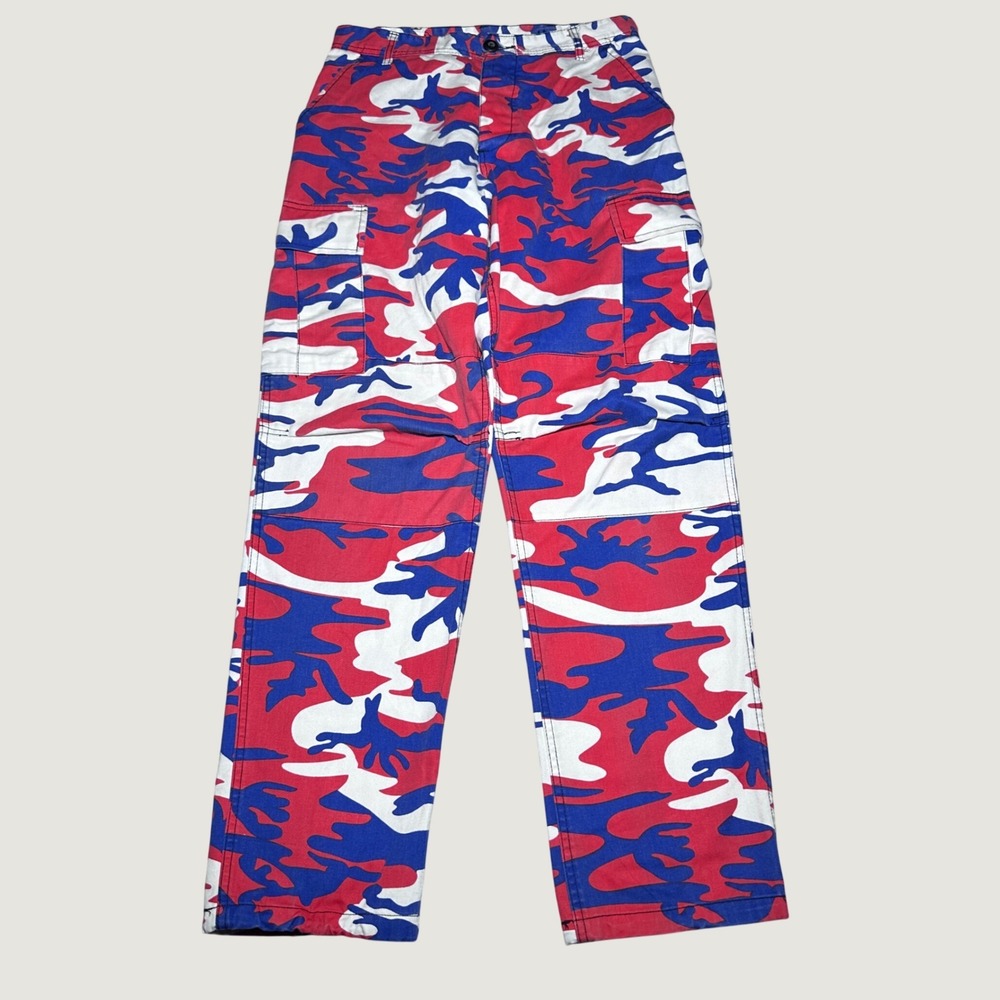 Rothco BDU Cargo Pants Mens Small Regular Camo Red White Blue Camouflage